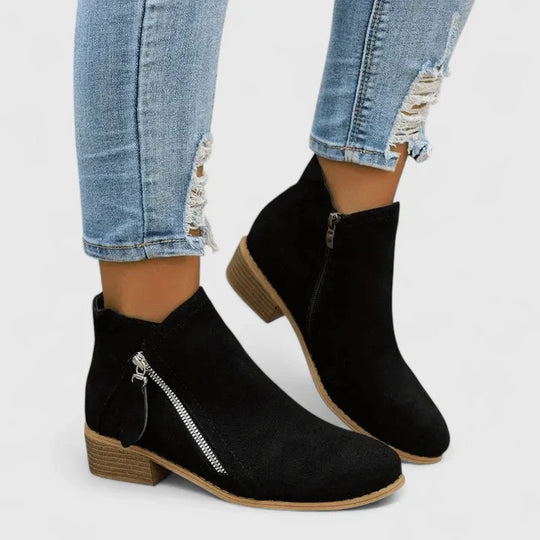 Tara  - Low Block Heel Ankle Boots