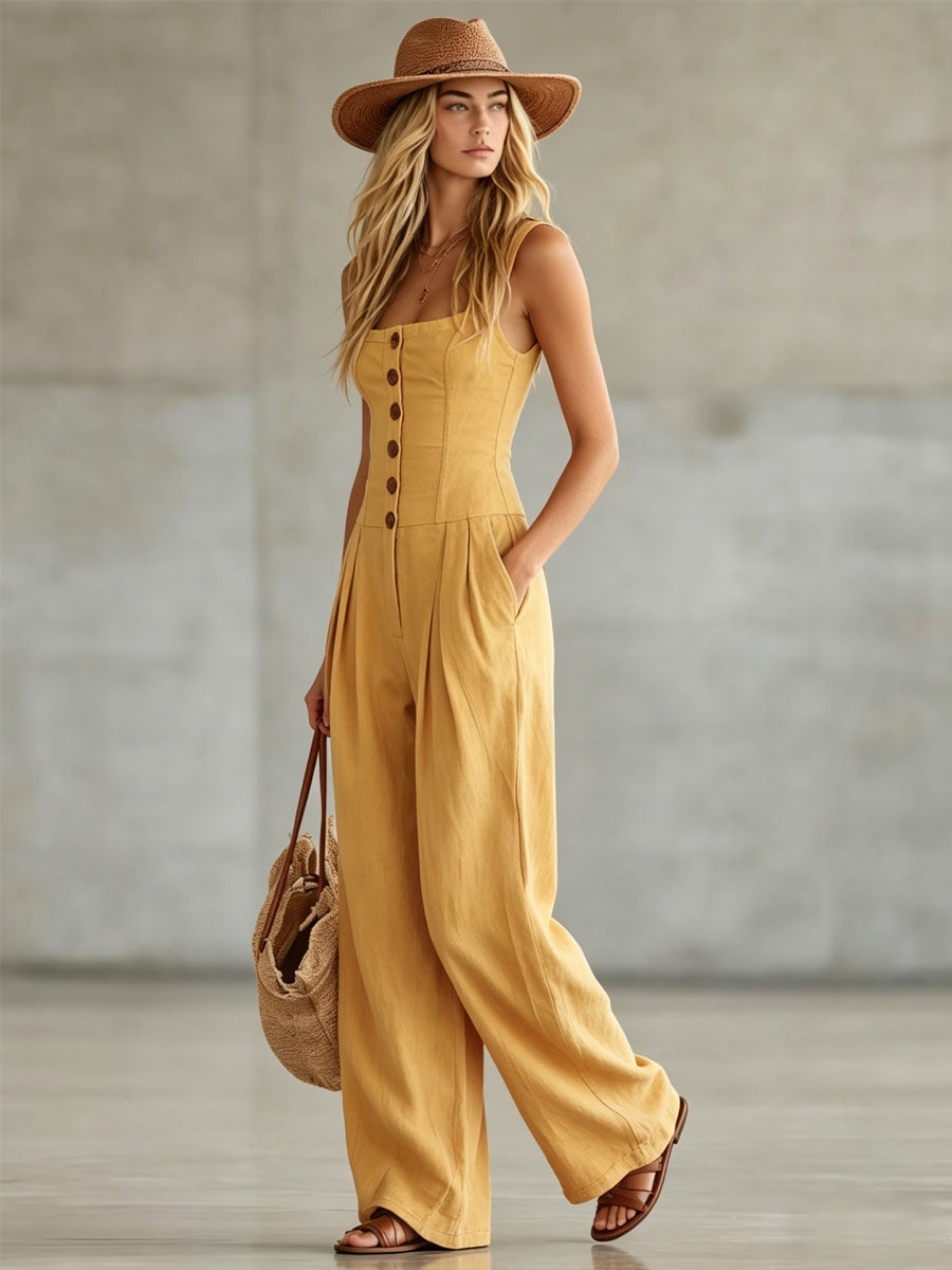 Teri  - Wide-Leg Jumpsuit Casual Weekend Outings