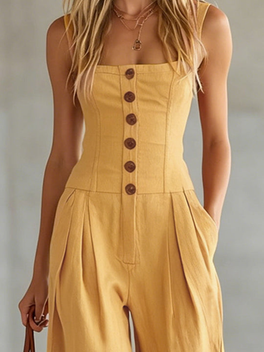 Teri  - Wide-Leg Jumpsuit Casual Weekend Outings
