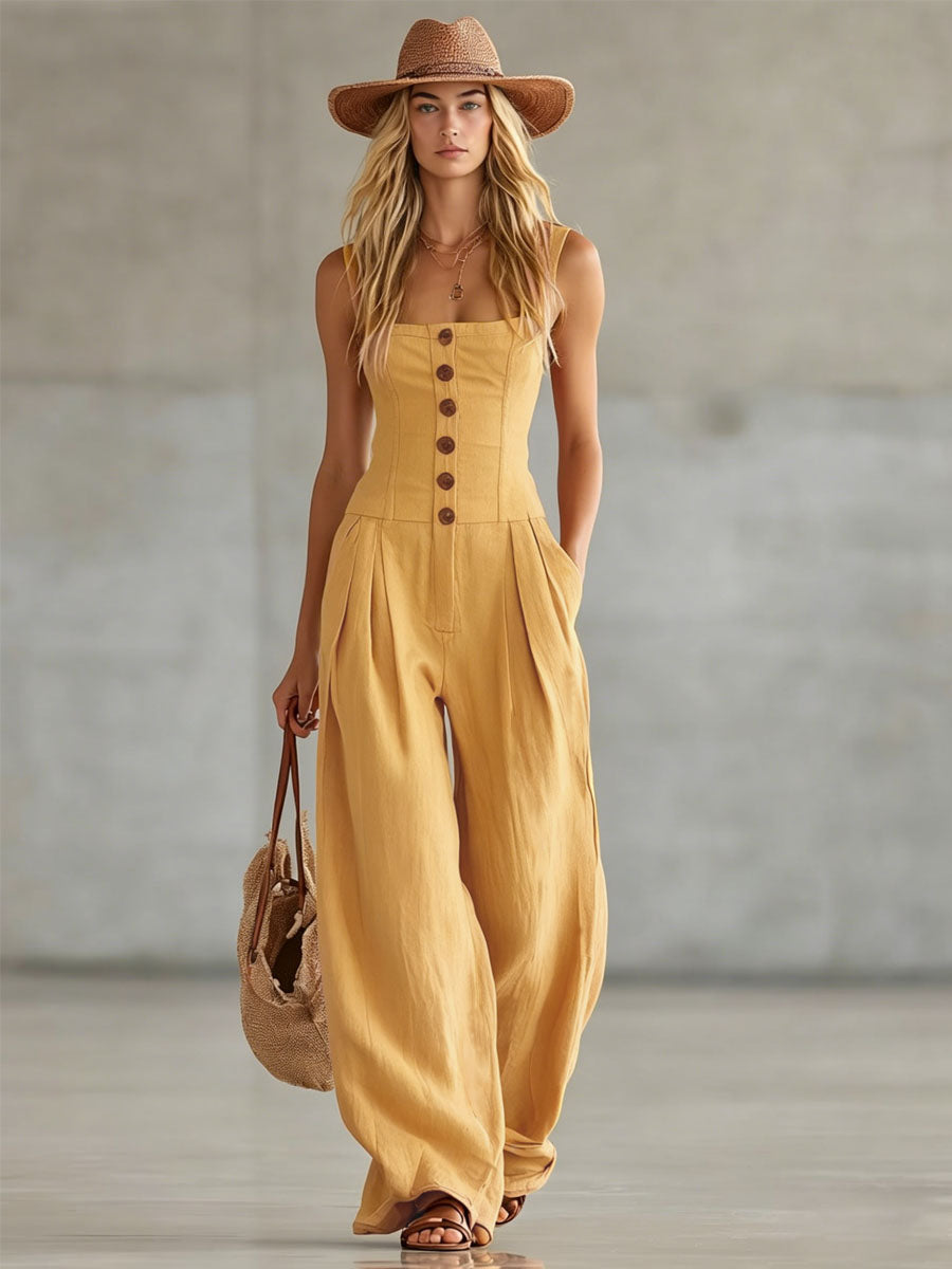 Teri  - Wide-Leg Jumpsuit Casual Weekend Outings
