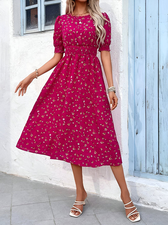 Terri  - Floral Midi Summer Dress Vacation Wear