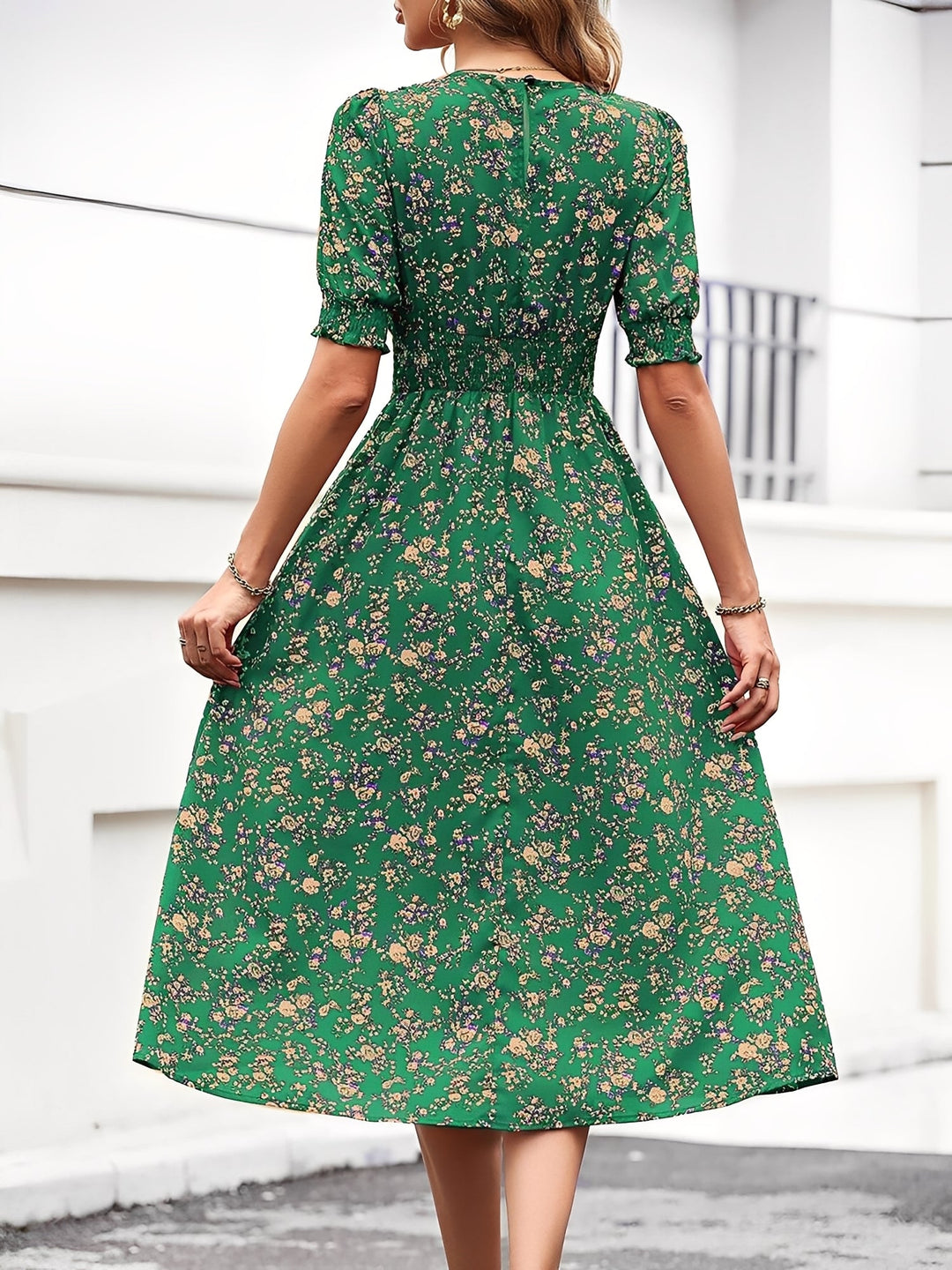 Terri  - Floral Midi Summer Dress Vacation Wear