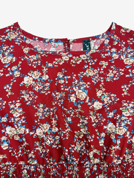 Terri  - Floral Midi Summer Dress Vacation Wear