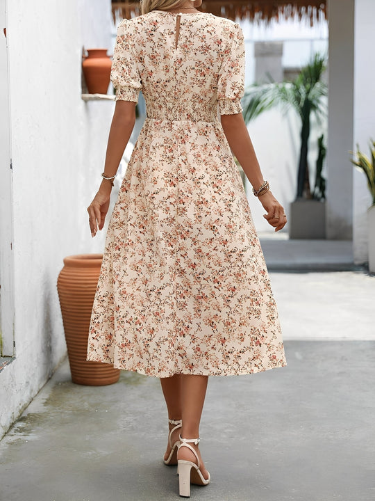 Terri  - Floral Midi Summer Dress Vacation Wear