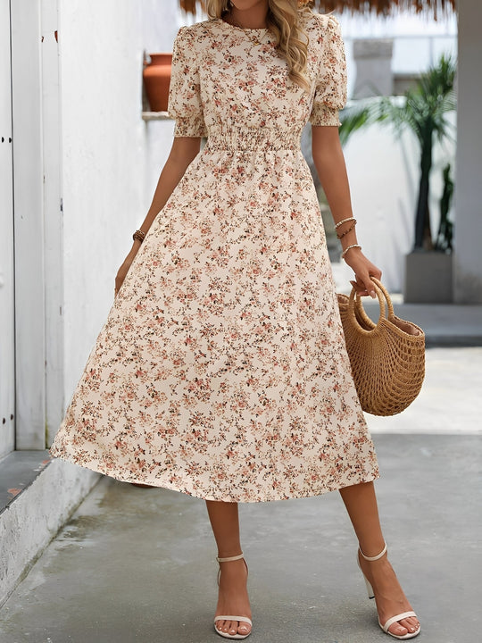 Terri  - Floral Midi Summer Dress Vacation Wear