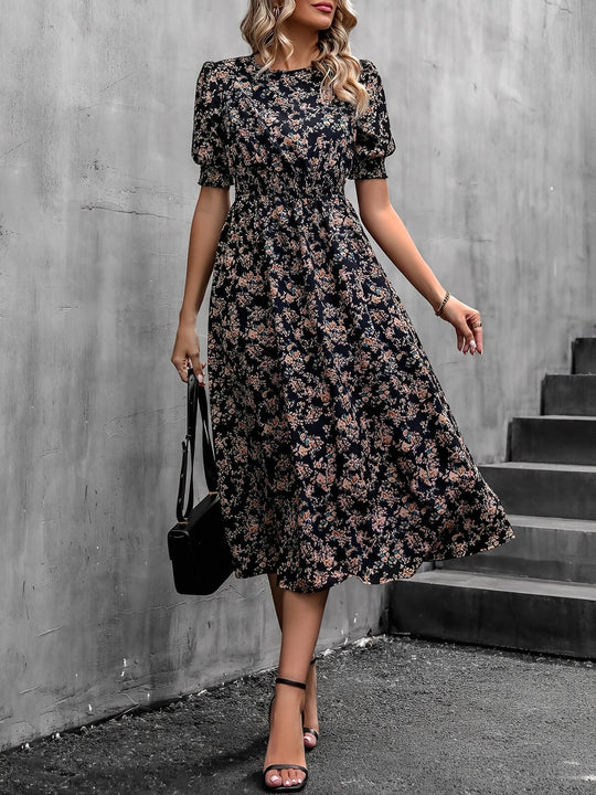 Terri  - Floral Midi Summer Dress Vacation Wear