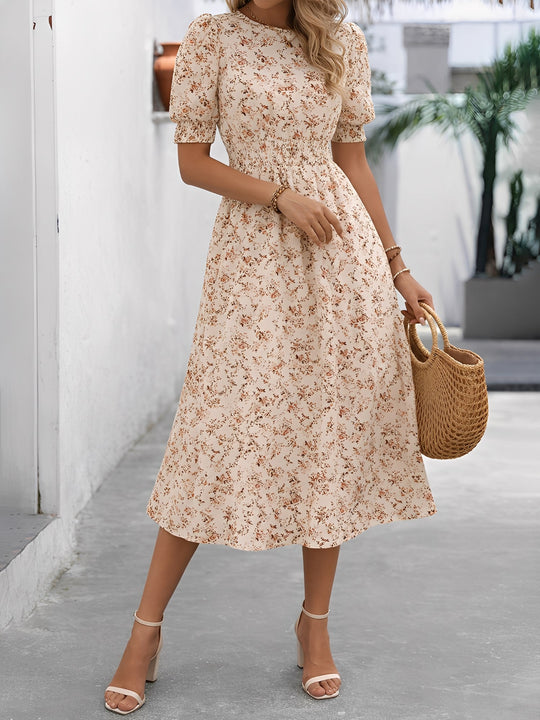 Terri  - Floral Midi Summer Dress Vacation Wear