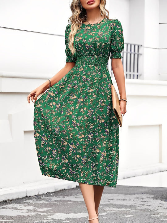 Terri  - Floral Midi Summer Dress Vacation Wear