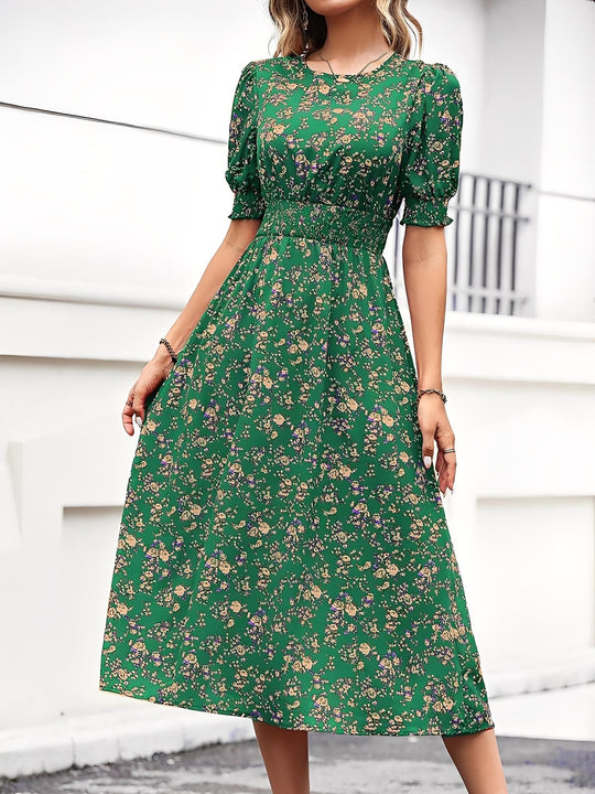 Terri  - Floral Midi Summer Dress Vacation Wear