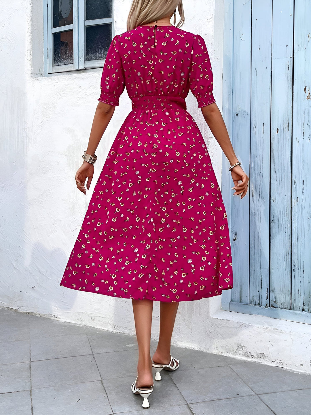 Terri  - Floral Midi Summer Dress Vacation Wear