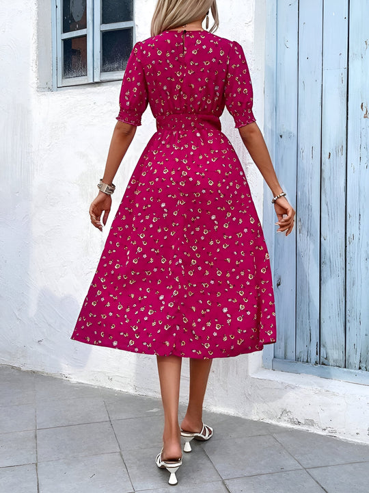 Terri  - Floral Midi Summer Dress Vacation Wear