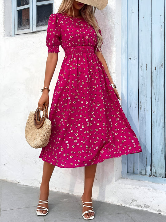 Terri  - Floral Midi Summer Dress Vacation Wear