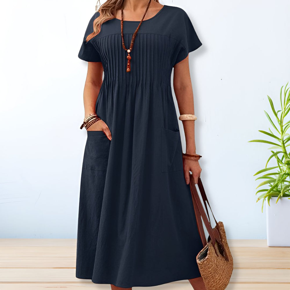 Tonya  - Short-Sleeve Midi Dress