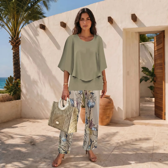 Velma  - Printed Pants And Top Matching Set