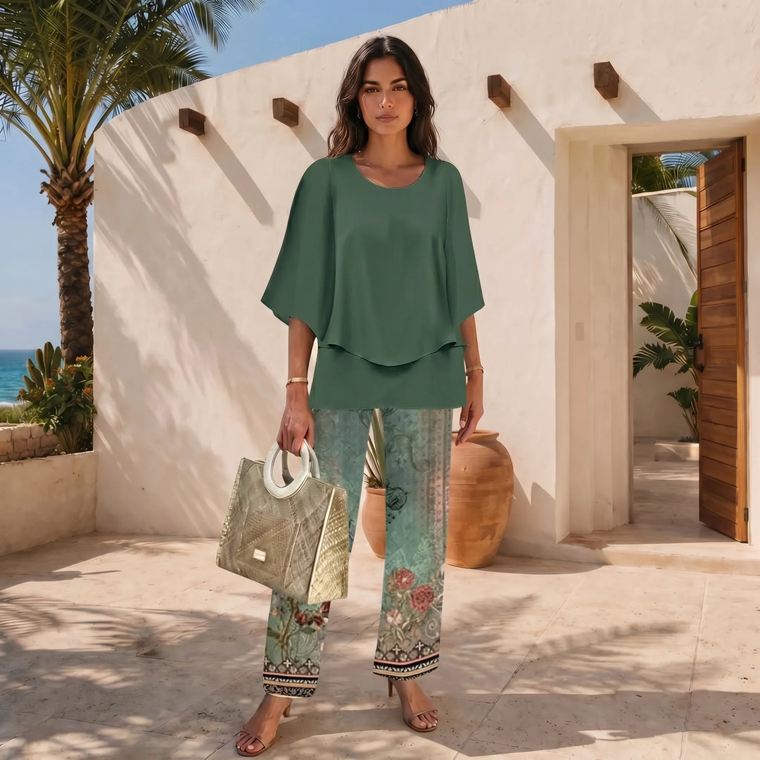 Velma  - Printed Pants And Top Matching Set