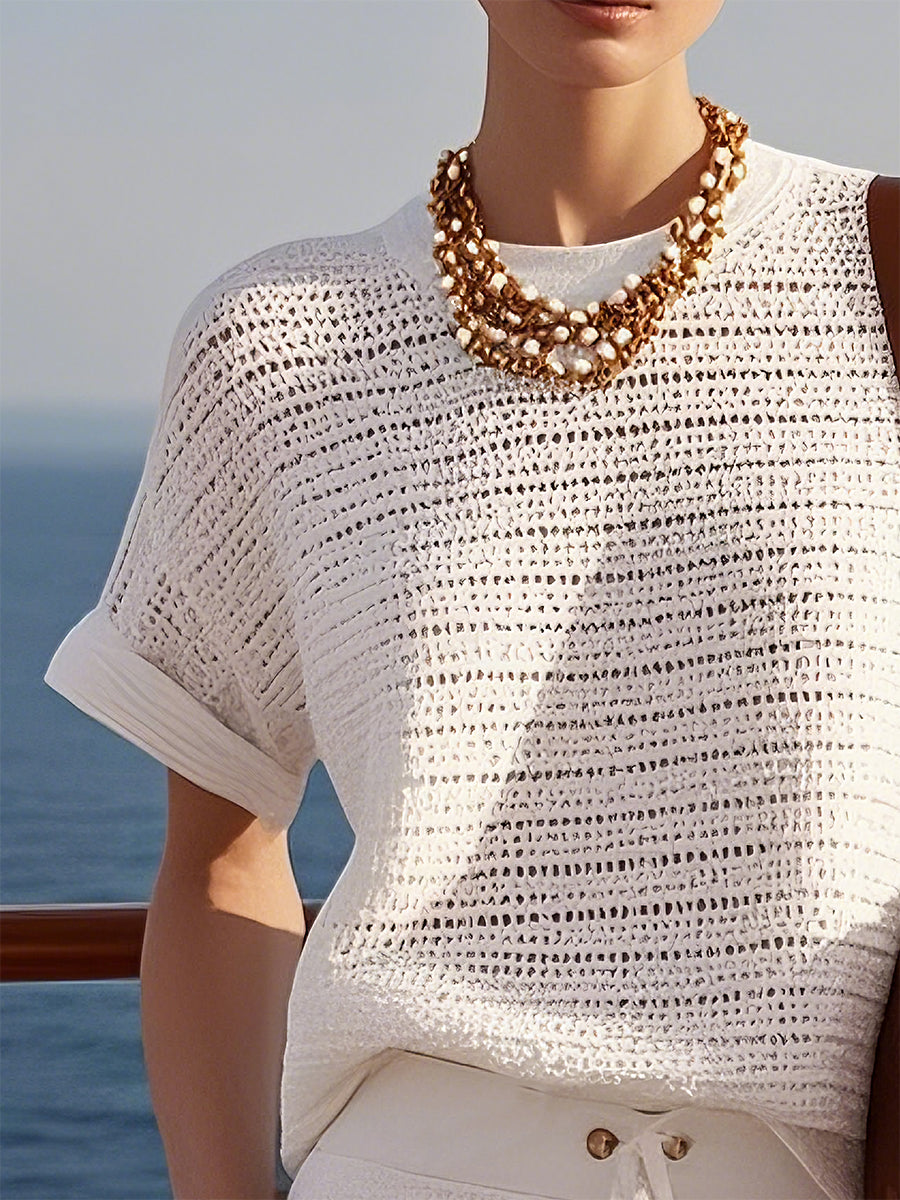Vera  - Two-Piece Open Knit Summer Set Beach Vacations