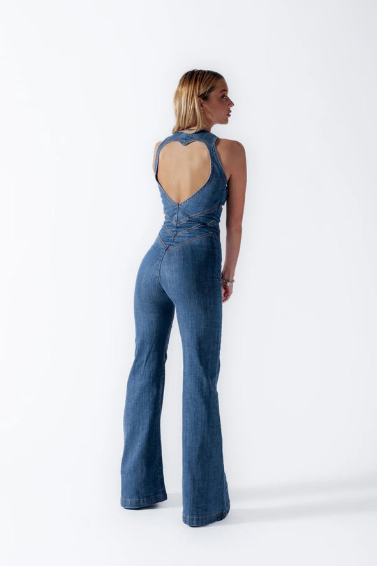 women denim jumpsuit in blue for casual outings 1