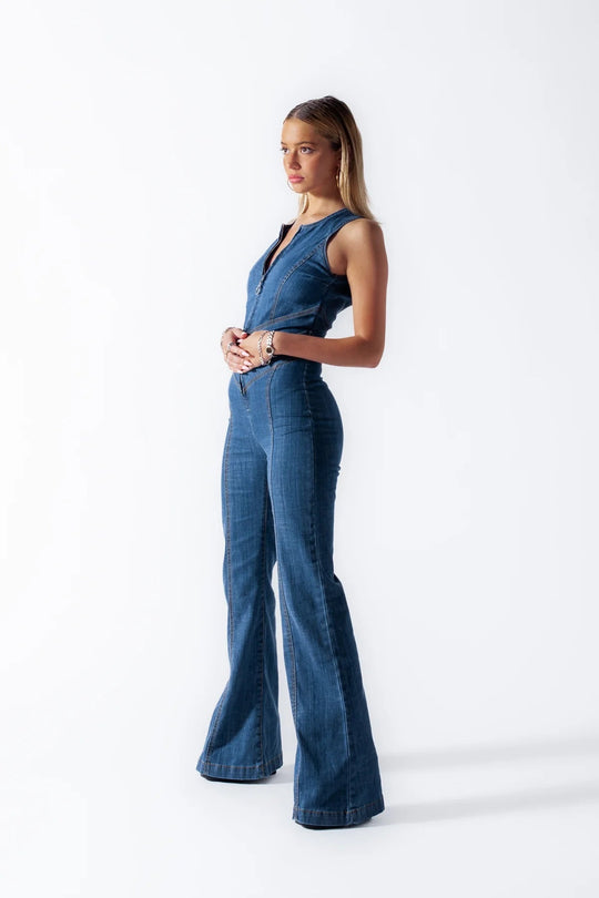 women denim jumpsuit in blue for casual outings 2