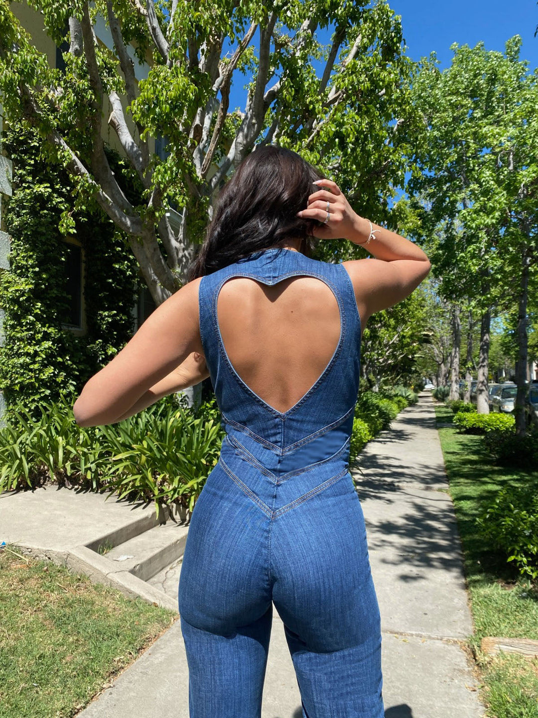 women denim jumpsuit in blue for casual outings 4
