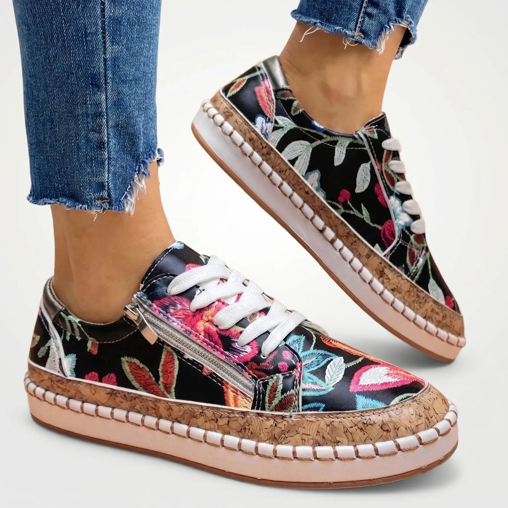 Virginia  - Floral Print Lace-Up Sneaker