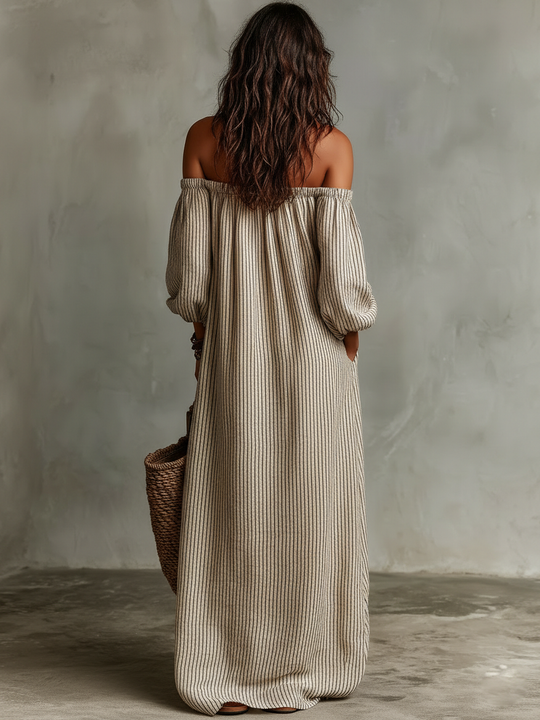 Wanda  - Off-Shoulder Maxi Dress Beach Outings