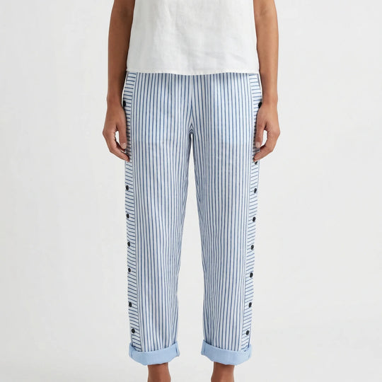 Wendy  - Straight-Leg Striped Casual Pants