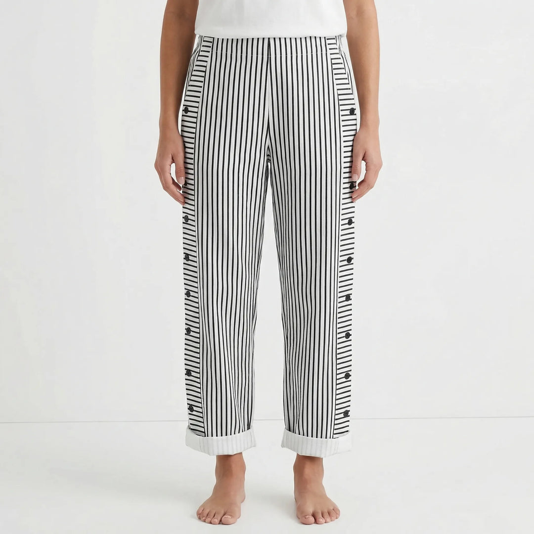 Wendy  - Straight-Leg Striped Casual Pants