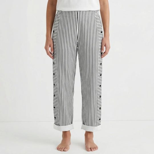 Wendy  - Straight-Leg Striped Casual Pants