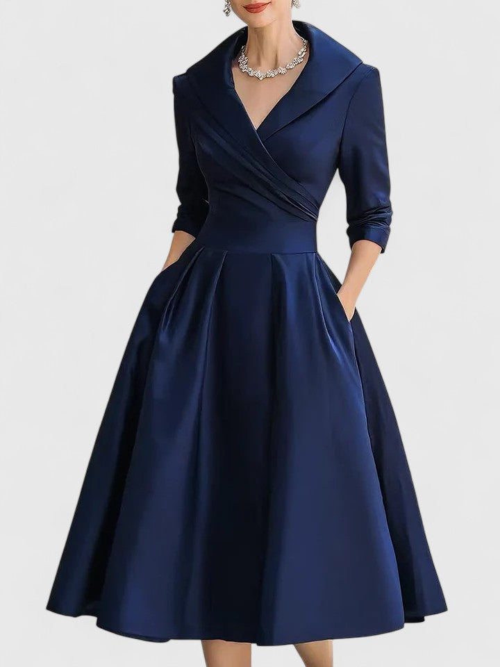 women midi dress in blue for casual outings 4