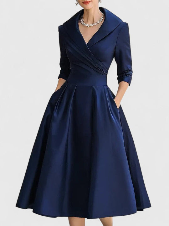 women midi dress in blue for casual outings 4