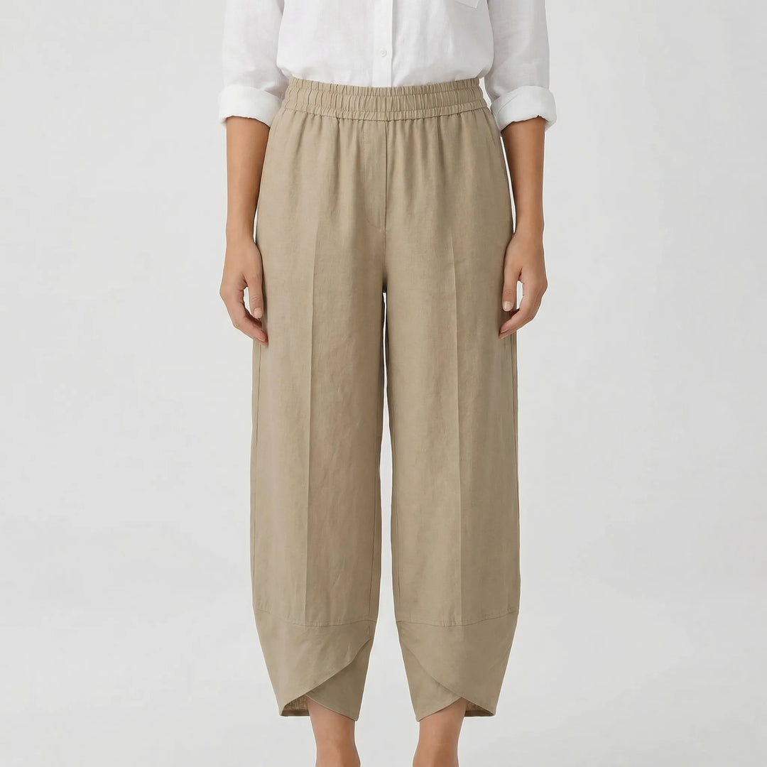 Yvonne  - Tapered Cropped Summer Pants For Women