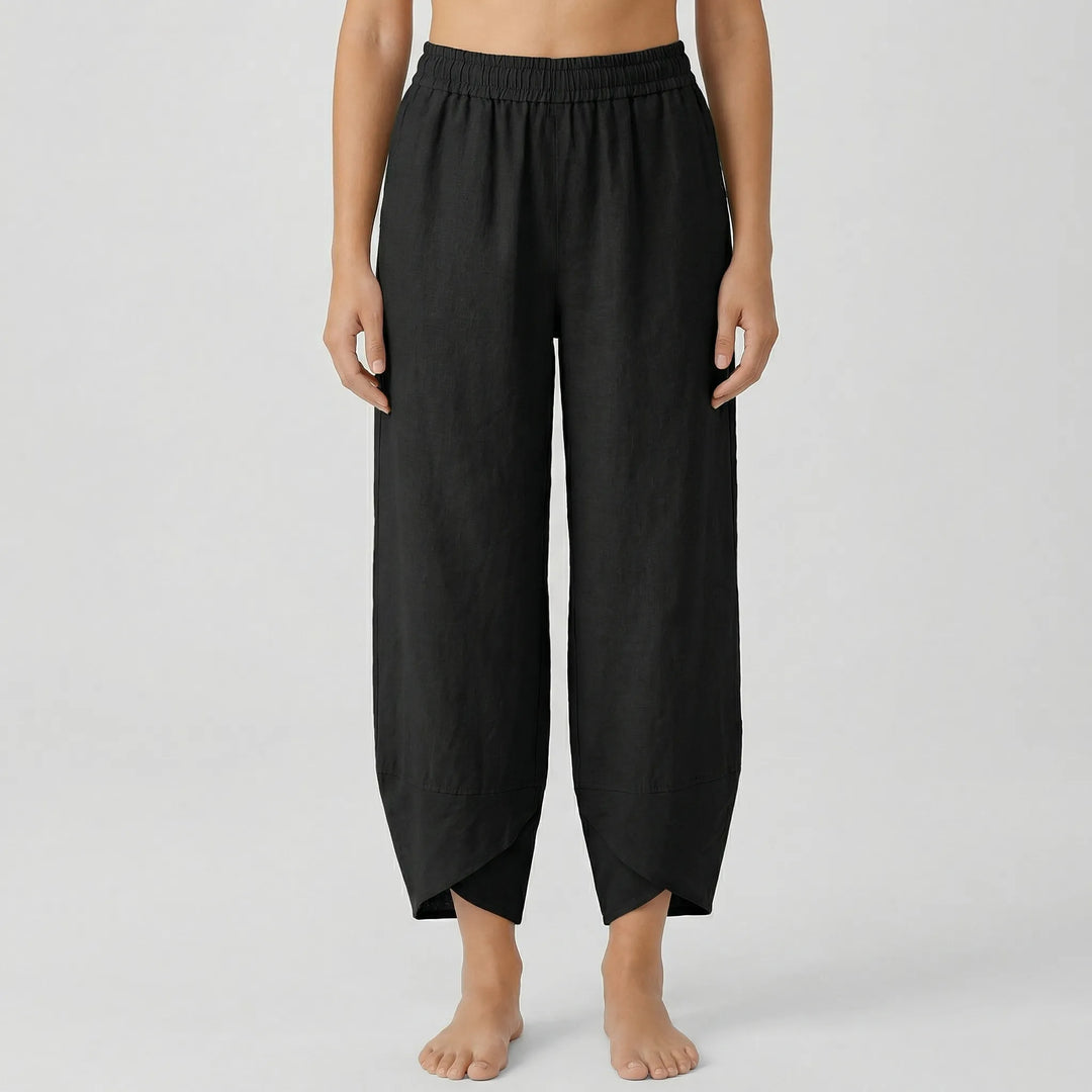 Yvonne  - Tapered Cropped Summer Pants For Women