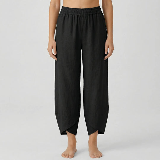 Yvonne  - Tapered Cropped Summer Pants For Women