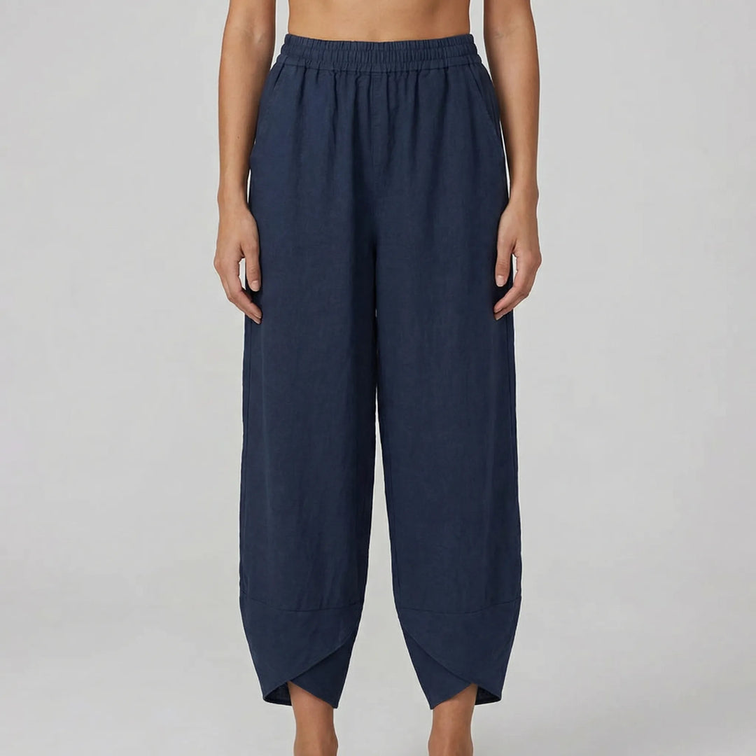 Yvonne  - Tapered Cropped Summer Pants For Women