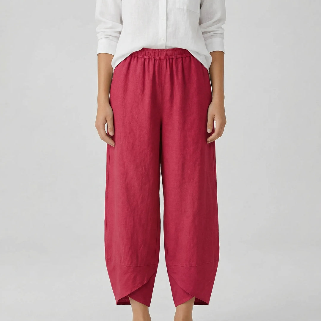 Yvonne  - Tapered Cropped Summer Pants For Women