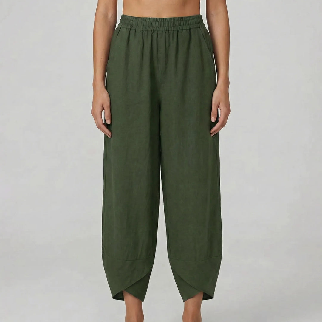 Yvonne  - Tapered Cropped Summer Pants For Women