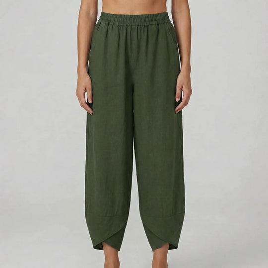 Yvonne  - Tapered Cropped Summer Pants For Women