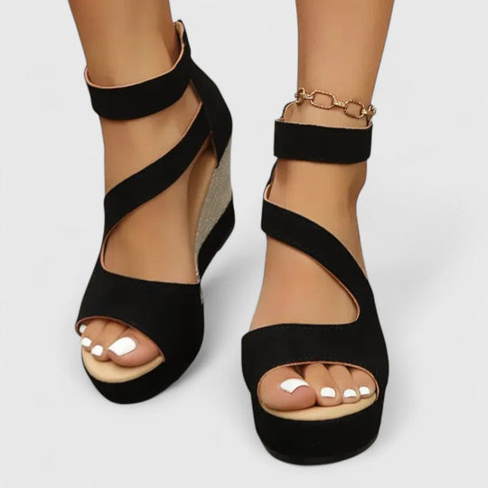 women wedge sandals in black for summer outings 1