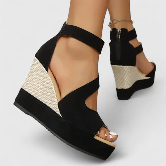 women wedge sandals in black for summer outings 3